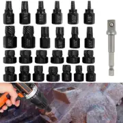 26x Damaged Bolt Nut Screw Remover Extractor Set Socket Threading Removal Tool☏
