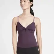NWT Athleta Deep Crocus Violet Purple Powervita Twist Cami Tank Top Sz XXS
