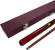 Cuemaster BURGUNDY Metallic Pool Snooker Billiard Cue and Burgundy Cue Case