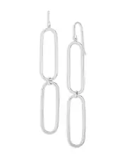 Bloomingdale's Fine Collection Paperclip Double Drop Earrings in Sterling Silver