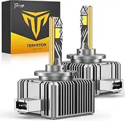 Termitor D1S LED Bulbs, 30000Lumens 800% Brightness, 6000K White, Plug and Play Fog Light Bulbs, Pack of 2