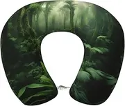 SKKNT Tropical Rainforest Print Lightweight Travel Neck Pillow U-Shaped Memory Foam Head Neck for Airplanes