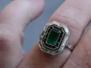 4Ct Vintage Art Deco Style Lab Created Emerald Engagement 14K White Gold FN Ring