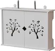 Portable Storage Wireless Router Storage nizer Shelf Wall Mounted TV Set top Box Cabinet for Bedroom Living Room Multi Layer Wooden Desktop WiFi Storage Rack Wall Hanging WiFi Router Storage Box.