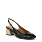 Lane Slingback Pump - Black Leather