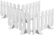 Yardwe 4 Pack PVC Garden Decorative Fencing Panels White Easy Assembly Landscape Border for Yard Outdoor