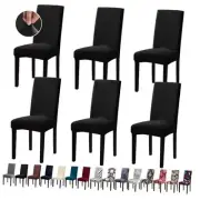 Chair Covers, Dining Room Chair Covers, Stretch Kitchen Chair 6 .Black