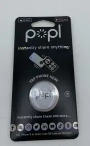 POPL Digital Business Card Phone NFC Tag Social Media Contact Info Music WHITE