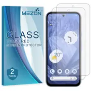 [2 Pack] Google Pixel 8a (6.1”) Tempered Glass Crystal Clear Premium 9H HD Screen Protector by MEZON – Case Friendly, Shock Absorption (Pixel 8a, 9H)