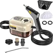 Handheld Steam Cleaner, 4.5Bar High Pressure Steamer Cleaner with Touch Screen, 6-Levels Adjustable Steam, 1200ml Water Tank for Furniture, Car, Kitchen, Bathroom, Grout and Tile