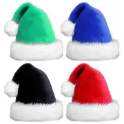 Santa Hat Kids Plush Fluffy Colored Christmas Hats Unisex Warm Christmas sincere