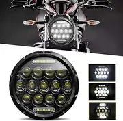 7 inch LED Headlight for Wrangler JL LJ TJ Defender Miata F.250 H1 and H2 Car Motorcycle Round Headlamp DRL Turn Signal Lights Assembly (1pcs)