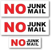 No Junk Mail Sticker Pack of 3 for Mailbox Postbox Doors