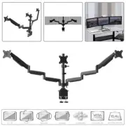 Triple Monitor Desk Stand Mount Fully Adjustable Arms For 3 Screens 13" ~ 32"