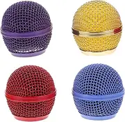 HEMOTON 4pcs Microphone Grill Replacement Mesh for Durable Mic Covers Easy to Install Mic Adds Color to Equipment