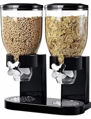 Honey-Can-Do KCH-06125 Double Cereal Dispenser with Portion Control - Black