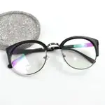 【玖飾時尚】鏡框 基本素款圓半框平光眼鏡(眼鏡)
