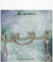 Scrapaholics Laser Cut Chipboard 1.8mm Thick-Pearl Dangle Border, 6"X3.5, 3 Pack