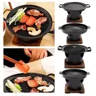 Mini BBQ Grill BBQ Oven Plate Alcohol Stove Hibachi Table Grill Picnic Tools
