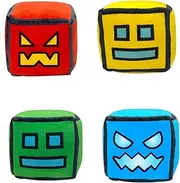 Shopular 4.7” Geometry Cube Plush Toys Stuffed Plushie Doll Small Pillow Pendant Game Cute Kids Fans Collection Birthday Gift (4 PCS)