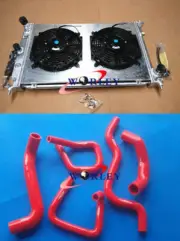 Aluminum radiator shroud fan red silicone hose for Ford Falcon BA BF XR6 Turbo
