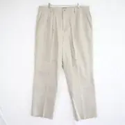 Dockers Pants Mens 38x30 Relaxed Fit Washed Chino No Wrinkles Pleated Beige NWT