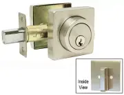 Satin Nickel Square Plate Single Deadbolt Door Lock lockset Brushed Nickel