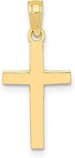 [JewelryWeb] Gold Beveled Religious Faith Cross With Square Tips High Polish 23x10mm Wide