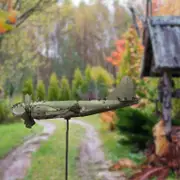 wirlsweal Airplane Windmill Exquisite Shape Rust-proof Metal Airplane Windmill Decorative Aircraft Spinner Garden Stake Birthday Gift