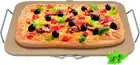12258 Rectangular Pizza Stone with Rack,Light Brown