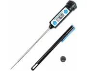 Cooking Thermometer, Kitchen Thermometers Digital Thermometer With Long Probe And Lcd Screen For Food, Meat, Oil, Milk, Wine, Bbq And Hot Water - Black