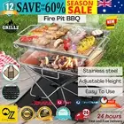Grillz Fire Pit BBQ Grill Smoker Camping Outdoor Portable Stainless Steel Stove