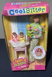 Vintage 1998 Barbie - COOL SITTER TEEN SKIPPER Doll w/4 Babies