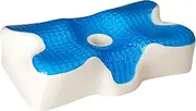 EUCIOR Cooling Gel Cervical Pillow for Neck and Shoulder,Contour Memory Foam,Ergonomic Neck Support Pillow for Side Back Stomach Sleepers with Pillowcase (Gel Grey)