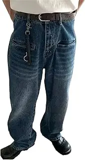 [Generic] Men Japanese Style Harajuku Loose Denim Trousers High Street Pockets Handsome Hip Hop Jeans