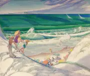 John Rutherford Boyd : Bathers at the Seashore : Archival Quality Art Print
