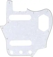 [Musiclily] Pro 10-Hole 65 60s Vintage Style Guitar Pickguard for Fender American Jaguar, 4Ply White Pearl