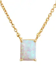 Savvy Cie 18K Over Silver Opal October Birthstone Necklace NoSize NoColor