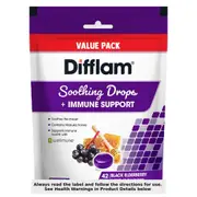 Difflam Soothing Drops + Immune Support Black Elderberry 42 Pack