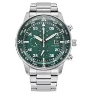 Citizen Eco-Drive Chronograph Green Dial Men's Watch AT2149-85X