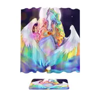 Rainbows Space Starlight Pegasus and Princess Shower Curtain