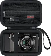 [Elonbo] Carrying Case for Canon PowerShot G7 X Mark III/ G7 X Mark II/ G7 X/ SX740/ SX730/ V1 Digital Camera, G7X Mark iii/ii 4K Vlogging Camera Travel Bag. Mesh Pocket fits Cable, Black
