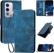Case for Oppo A80 5g 6.67" 2024, PU Leather Flip Shell with Card Slots,Wrist Hand Strap & Magnetic Clasp,Butterfly Phone Folio Shell Book Cover for Oppo A80,Blue