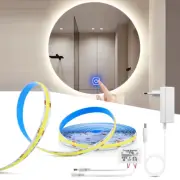 Touch Switch Makeup Mirror Light Dimmable 12V COB LED Strip Lights Bedroom Bathr