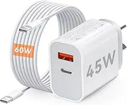 45W USB C Charger- Samsung Super Fast Charger Compatible Samsung S24/S23/S22 with USBC to USB CCable, 30W/25W PPS USB C Wall Charger with Cord