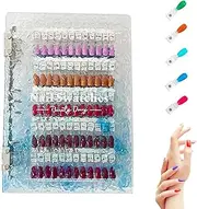 Magnetic Nail Swatches Book,120/180/240 Nail Color Display Book, Professional Magnet Removable Blank Nail Sample Display Organizer, Easy Preview & Storage (Blue,180)