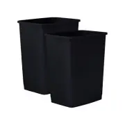 Superio Small 2.5 Gallon Plastic Trash Can, Waste Bin, 10 Qt (2, Black)