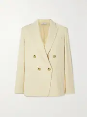 [VINCE] VINCE - Double-breasted Recycled-crepe Blazer - Beige - US8 US 8 Neutrals