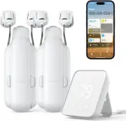 SwitchBot Smart Automatic Curtain Opener 2 Pack with Hub 2 - WiFi Remote...
