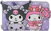 [Loungefly] Sanrio Kuromi and My Melody Halloween Zip Around Wallet, Multicolor, Zip Around Wallet